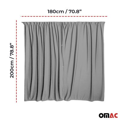 Ford Transit Cabin Divider Curtain Privacy Curtains Gray 2 Curtains