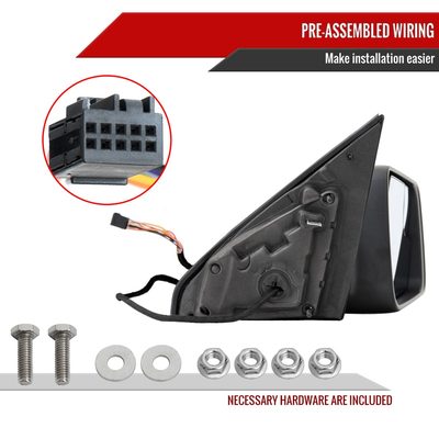 2019-2024 Dodge RAM 1500 Black Manual Fold & Heated Side Mirror Passenger