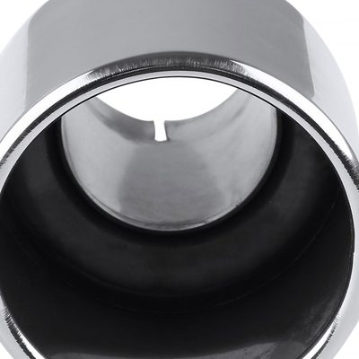 Universal 2.5" Inlet/4.125" Outlet Chrome S.Steel Angled Exhaust Tips - 2PC