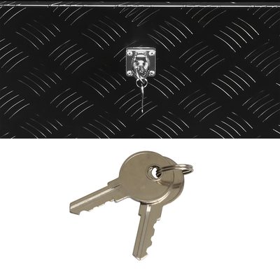 Universal 31" Heavy Duty Black Aluminum Tool Box w/ Side Handles Lock & Keys