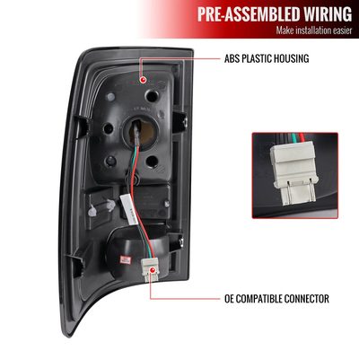 2009-2018 Dodge RAM 1500 2500 3500 White Bar LED Tail Lights Black/Smoke
