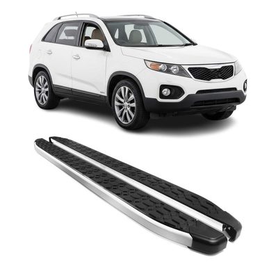 2011-2013 Kia Sorento Running Boards Side Steps Silver & Black