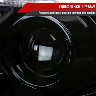 2011-2013 Toyota Corolla Projector Headlights LED Light Glossy Black/Smoke