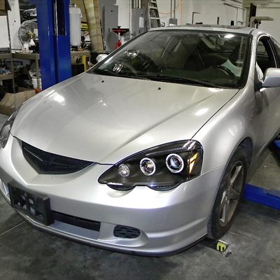 2002-2004 Acura RSX Dual Halo Projector Headlights Matte Black/Clear Lens