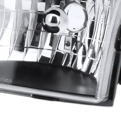 1998-2000 Ford Ranger Factory Style Crystal Headlights Matte Black/Clear Lens