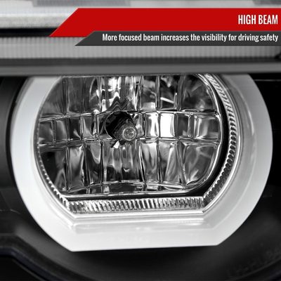 1995-2001 BMW E38 7 Series LED Bar Dual Halo Projector Headlights Matt Black