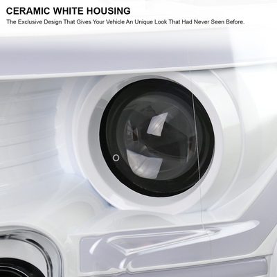 2015-2017 Ford F-150 LED Bar Projector Headlights Signal White Housing / Clear