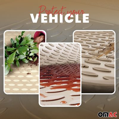 2012-2018 BMW 3 Series F30 Sedan & F31 Touring OMAC Floor Matss Liner Rubber TPE Beige 4Pcs