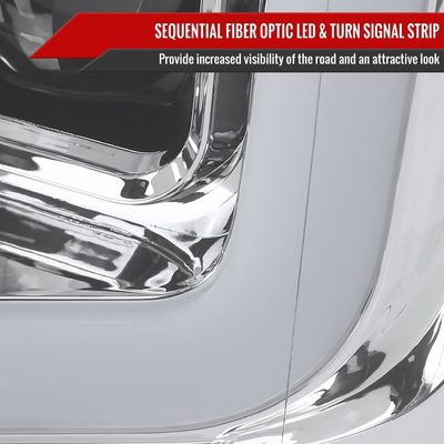 2018-2020 Ford F-150 LED CBar Projector Headlights Signal Lights Chrome Clear