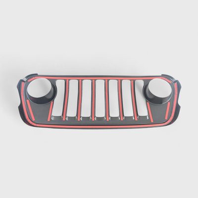2023-2024 Jeep Gladiator Grille Overlay Gloss Black 1Pcs ABS Plastic