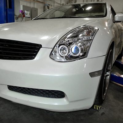 2003-2007 Infiniti G35 Coupe Dual Halo Projector Headlights Chrome/Clear Lens