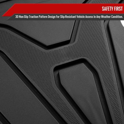 2014-2020 Nissan Rogue All Weather Floor Mats Liner TPE 3Pcs Black