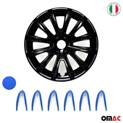 16" Wheel Covers Hubcaps for Nissan Sentra Black Matt Dark Blue Matte