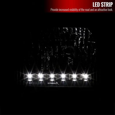 1992-2006 Ford Econoline E-Series LED Factory Headlights&Corner Lights Black