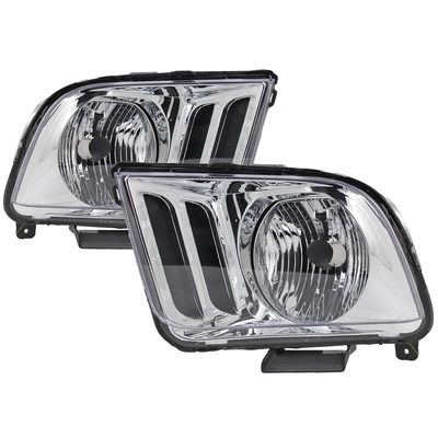 2005-2009 Ford Mustang Factory Style Headlights Chrome Housing/Clear Lens