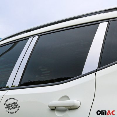2007-2013 Mercedes S Class W221 Window B Pillar Posts Door Trim Stainless Steel 6x