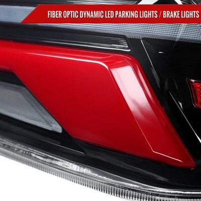 For Subaru WRX STi 015-2021 LED Tail Light Sequential Glossy Black Clear Brake Reverse Marker Strip