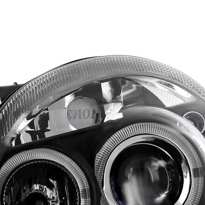 2003-2005 Dodge Neon Dual Halo Projector Headlights Matte Black/Clear Lens