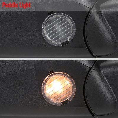 2007-2014 Ford F-150 Chrome Heated Side Mirror Amber Turn &Puddle Light Driver