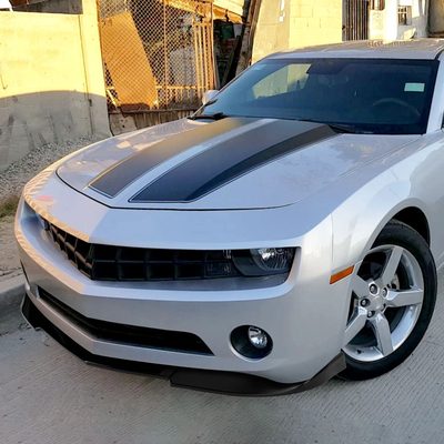 2010-2013 Chevrolet Camaro V6 Glossy Black 3PC Front Bumper Lip Splitter Kit