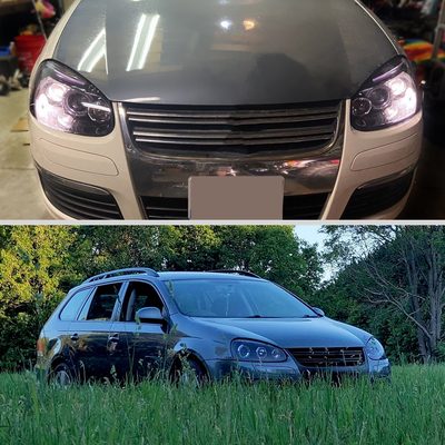 2006-2008 VW Golf Rabbit/ 2006-2010 Jetta Dual Halo Projector Headlights Smoke