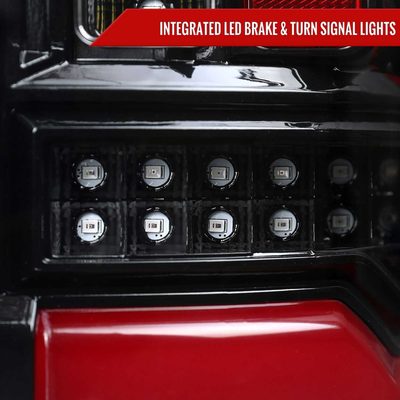 For Dodge RAM 2019-2024 White LED Bar Tail Lights Glossy Black Housing Clean Lens