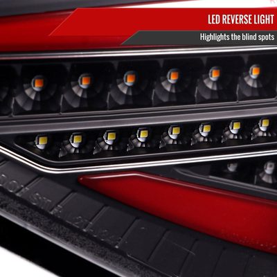 2008-2014 Subaru Impreza WRX Hatchback LED Red Tube Tail Lights Matt Black