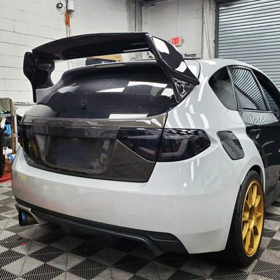 2008-2014 Subaru Impreza WRX HB LED Tube Tail Lights Glossy Black/Dark Smoke