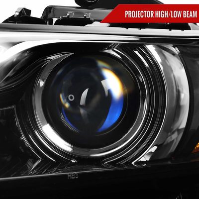 For Chevrolet Impala 2014-2020 Factory Style Projector Headlights Driver Side Jet Black Housing Clear Lens