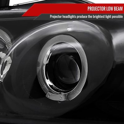 2004-2006 Nissan Sentra Dual Halo Projector Headlights Matte Black/Clear Lens