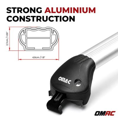2015-2019 Lincoln MKC Roof Rack Cross Bars Silver Carrier 2 Pcs