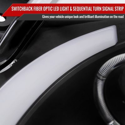 2003-2007 Cadillac CTS Halo LED Turn Signal Projector Headlights Black