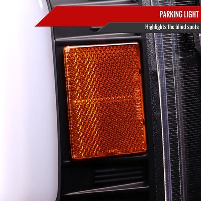 2008-2010 Ford F-250/350/450/550 LED Signal Bar Projector Headlights Black
