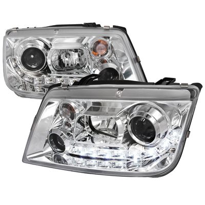 1999-2004 VW Jetta/Bora Projector Headlights R8 LED Light Strip Chrome