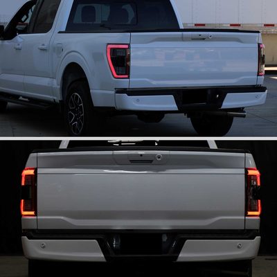For Ford F-150 2021-2023 Full LED Tail Light Halogen Bulb Blind Spot Model Smoked Lens White Light Bar