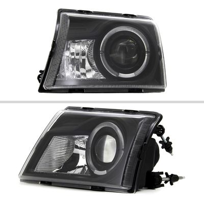 1998-2000 Ford Ranger Halo Projector Headlights Matte Black/Clear Lens