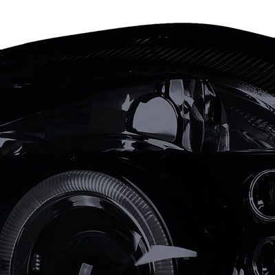 2003-2005 Dodge Neon Dual Halo Projector Headlights Glossy Black/Smoke Lens