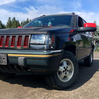 1993-1998 Jeep Grand Cherokee Corner Lights Amber Reflectors Matt Black