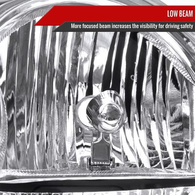 2005-2007 Jeep Grand Cherokee Factory Style Headlights Chrome/Clear Lens