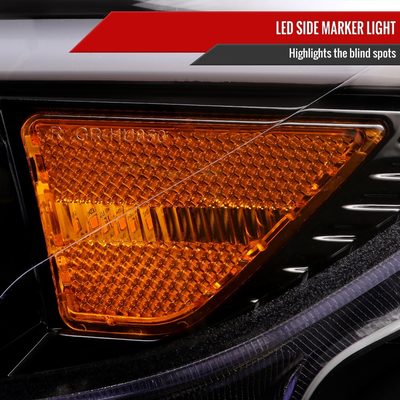 2015-2017 Ford Mustang HID-Type LED Signal Projector Headlights Jet Black