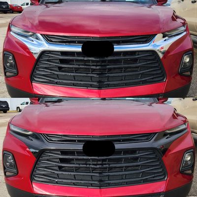 2019-2022 Chevrolet Blazer Grille Overlay Gloss Black 2Pcs ABS Plastic