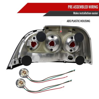 1994-1998 Ford Mustang Tail Lights Chrome Housing/Clear Lens