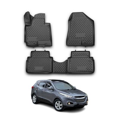 2010-2015 Hyundai Tucson Floor Mats Liners Full Set All Weather Black