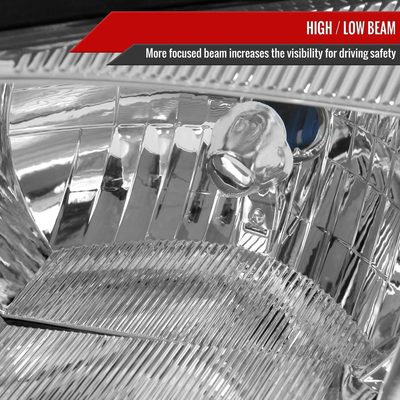 2005-2007 Ford Focus Factory Style Headlights Chrome Housing/Clear Lens