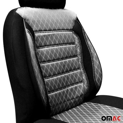OMAC Universal Semi Custom Front Car Seat Cover Protector Gray-Black Polycotton