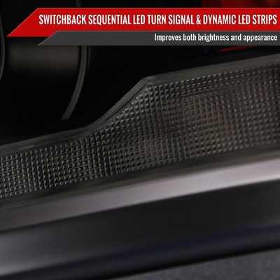 2014-2015 Chevy Silverado 1500 LED Bar Projector Headlights Smoke/Smoke Trim