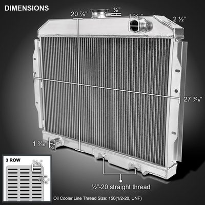 1968-1974 AMC Matador/Javelin/Ambassador/AMX Alu 3Row Performance Radiator
