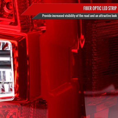 2016-2022 Toyota Tacoma LED Bar Tail Lights Chrome Housing/Red Clear Lens