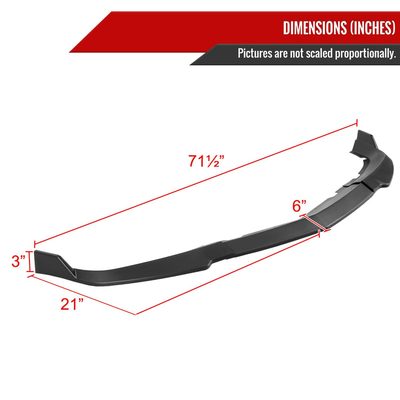 2011-2014 Dodge Charger Matte Black 3Pcs Front Bumper Lip Splitter Kit