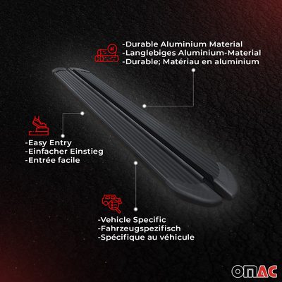 1997-2005 Mercedes M ML Class W163 Running Boards Side Steps Black